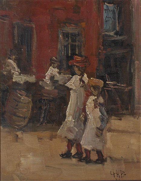 Georges Lemmen Girls strolling on the street China oil painting art